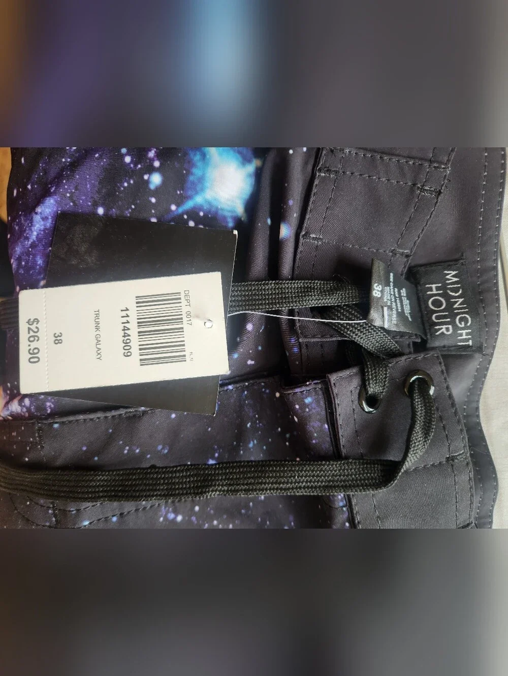 Hot Topic Midnight Hour Galaxy Print Swim/Board Shorts. Blue Nebula. NWT